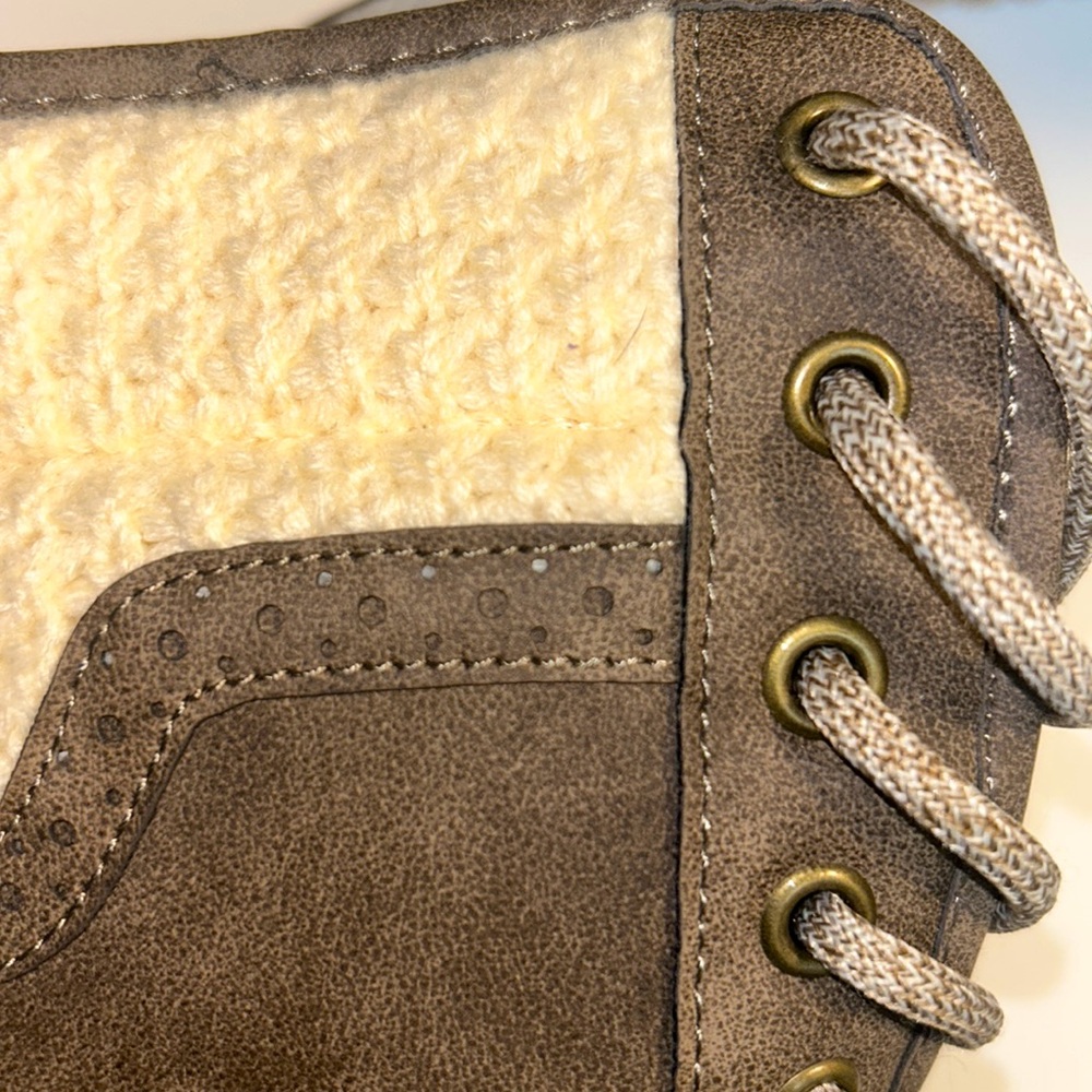 MAGELLAN🥾OUTDOORS Mid Sweater Duck Boots BROWN & CREAM Women’s Size 7 - Picture 3 of 13